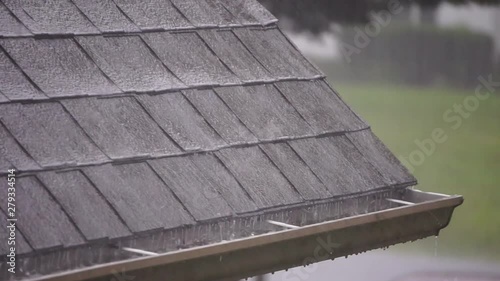 Heavy rain pouring down from passing storm