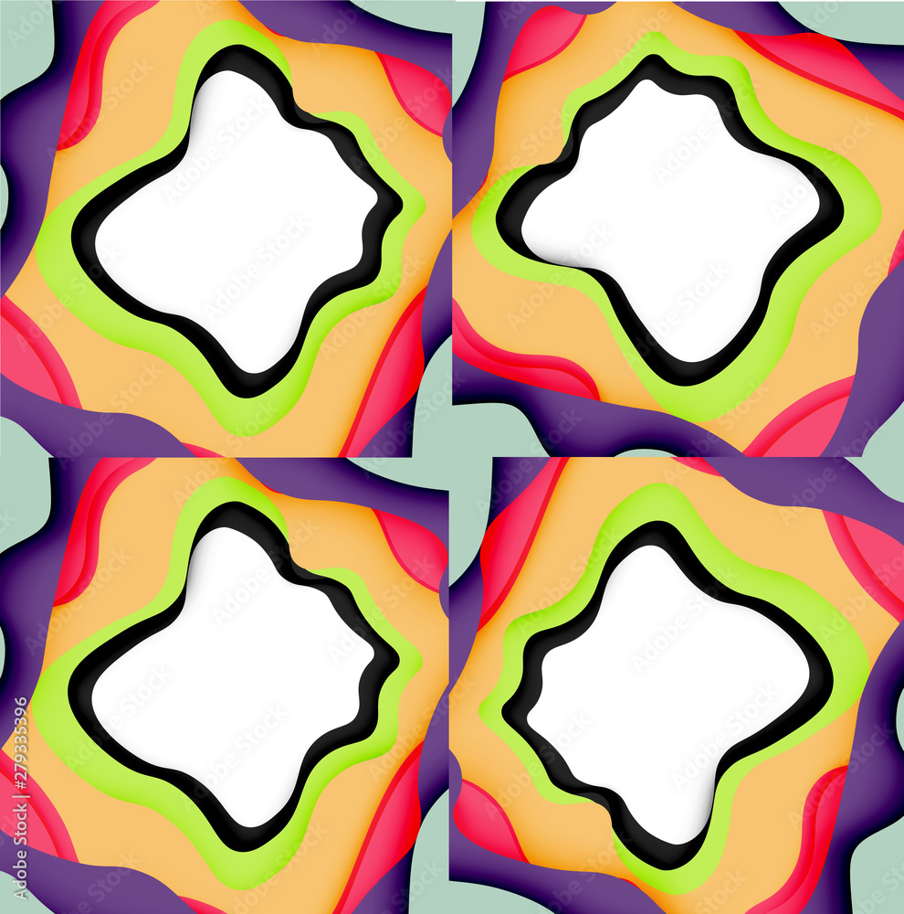 Fototapeta premium Vector decorative background. Abstract web template with cut out 3d paper abstract waves on light background for decoration design.