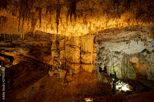 Imposing limestone cave (Tropfsteinhöhle) Grotta di Nettuno in Sardegna (Italy)