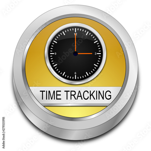 Time Tracking Button - 3D illustration