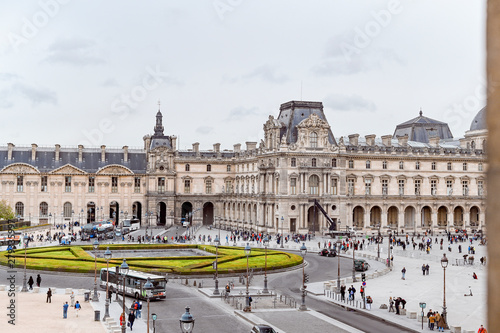 Alley near the Louvre. Spring in Paris. Travel and tourism in the main cities of the world.