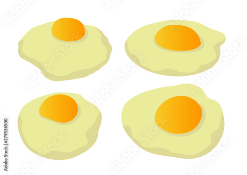 Fresh eggs from the farm on white background illustration vector 