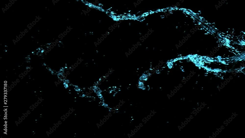 Super slow motion of splashing water isolated on black background. Filmed on very high speed camera, 1000 fps. Super slow motion of splashing water isolated on black background. Filmed on very high speed camera, 1000 fps.