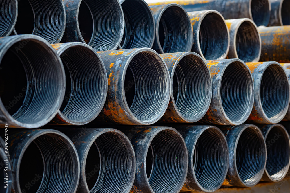 high quality Galvanized steel pipe or Aluminum and chrome stainless pipes in stack waiting for shipment in warehouse. high quality Galvanized steel pipe or Aluminum and chrome stainless pipes in stack waiting for shipment in warehouse.