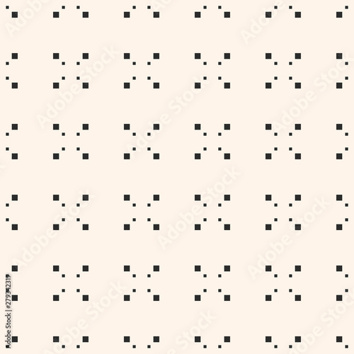 Minimalist seamless pattern with small squares, pixel art texture