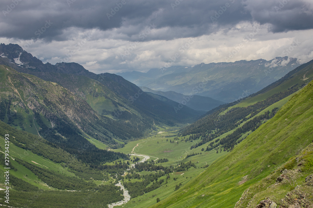 Naklejka premium the Caucasus mountains Arkhyz tourism