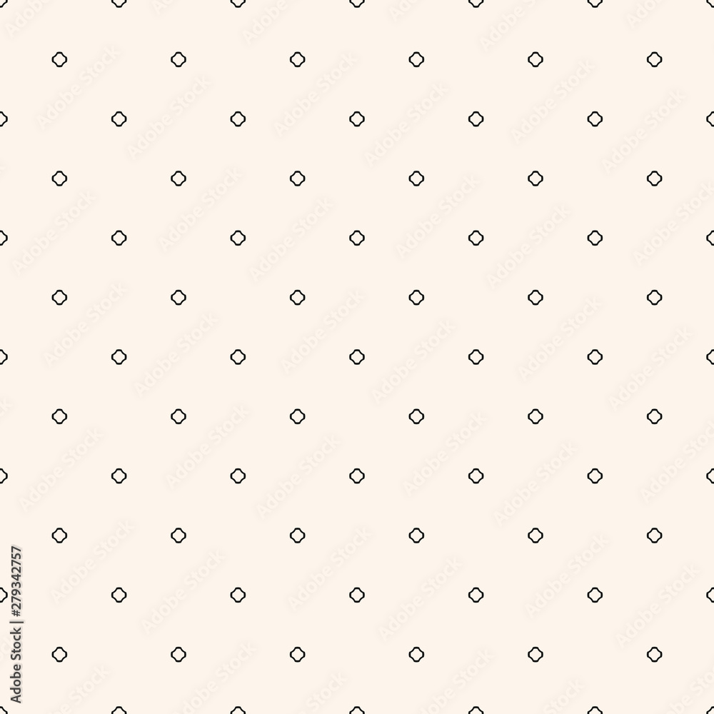 Subtle vector minimalist seamless pattern with tiny shapes. Black and white