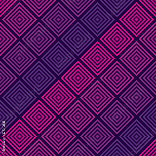 Vector abstract geometric seamless pattern with colorful squares, rhombuses