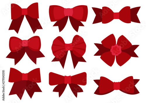 Red bow design on white background illustration vector