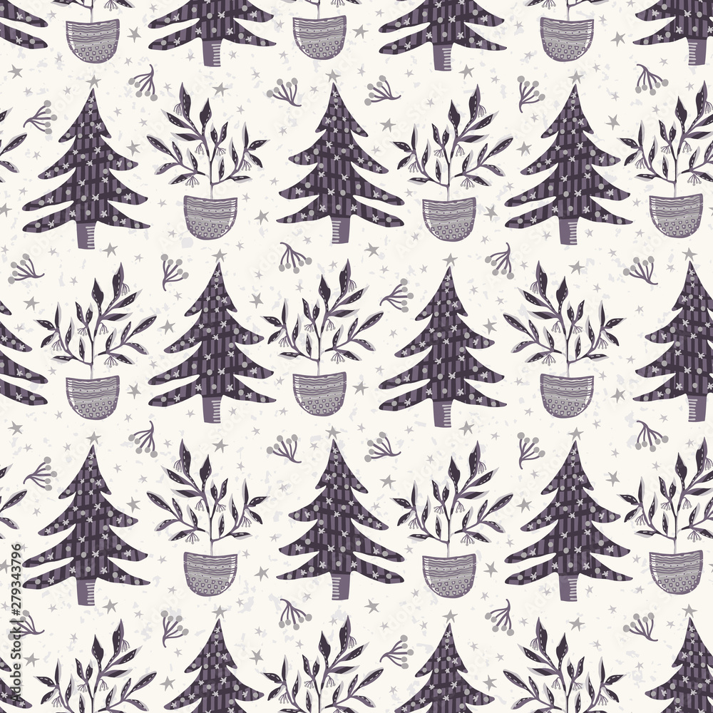 Seamless Simple Christmas Tree Pattern. Ideal For Christmas Wrapping Paper  Royalty Free SVG, Cliparts, Vectors, and Stock Illustration. Image 63788083.