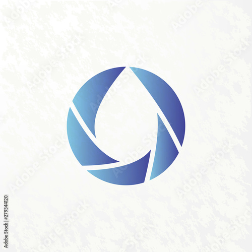 Focus on water quality. Elegant drop logo design. Vector illustration.