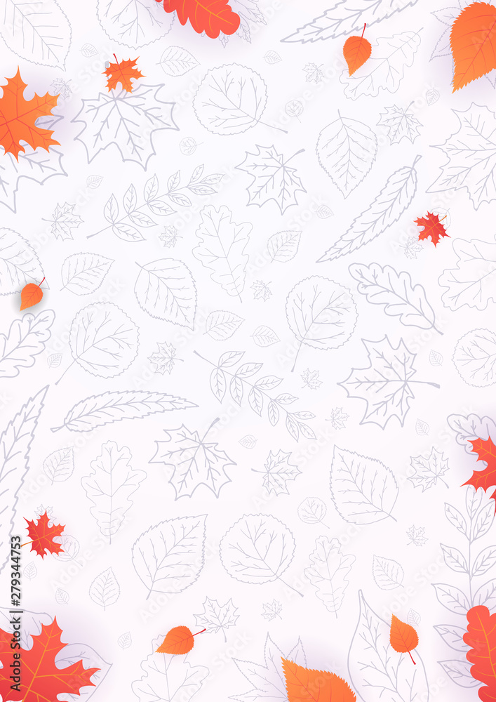 Autumn background with leaves for shopping sale or promo poster and frame leaflet or web banner and social media. Autumn background with leaves for shopping sale or promo poster and frame leaflet or web banner and social media.