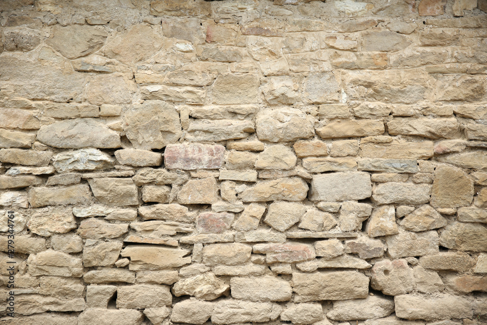 stone wall background. texture of vintage white brick wall