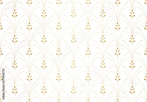 Elegant Damask Floral Vector Seamless Pattern. Decorative Flower Illustration. Abstract Art Deco Background.