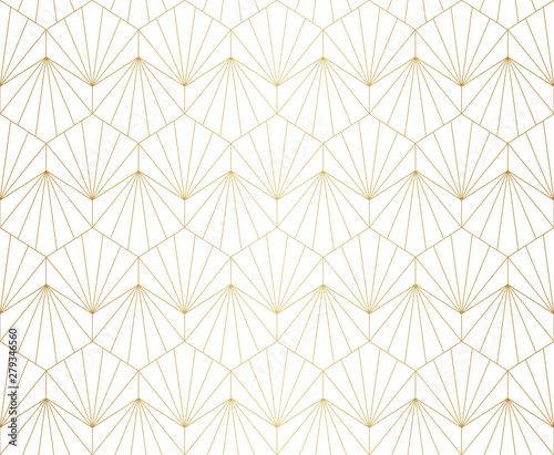 Elegant art nouveau seamless pattern. Abstract minimalist background. Geometric art deco texture.