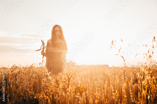 woman in wheat field
