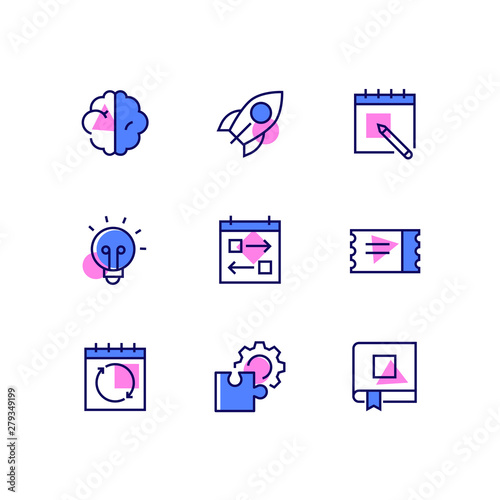 Business and management - line design style icons set
