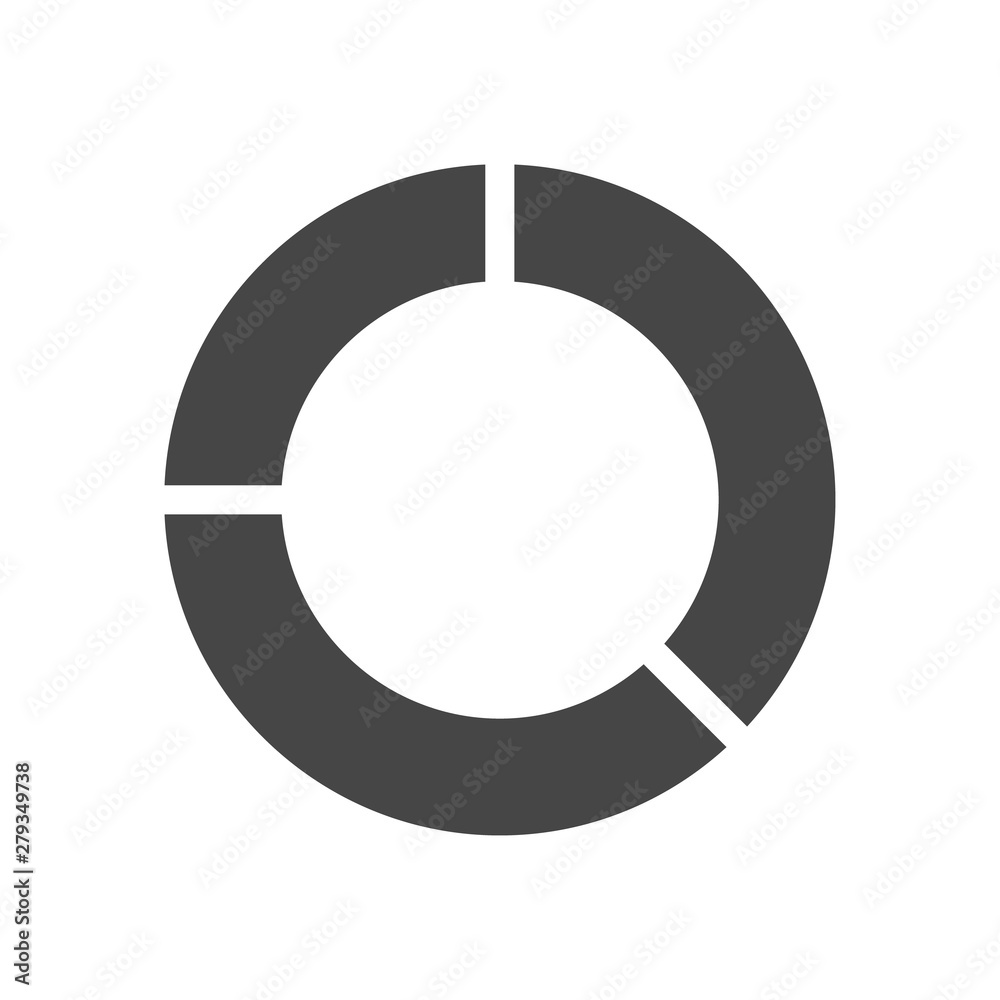 Donut chart icon. Isolated on white background.