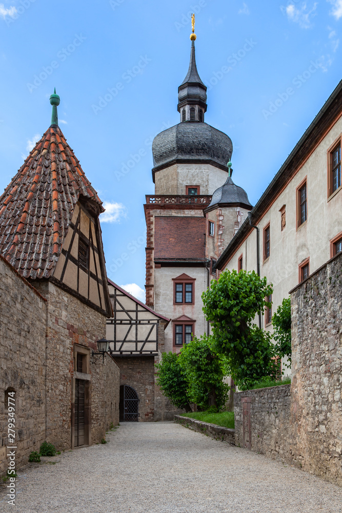 facades of old historic buildings, castles, European-style