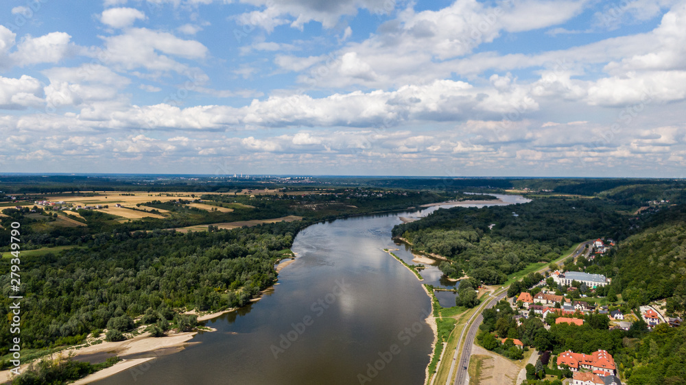 Kazimierz Dolny, Polska - Krajobraz z lotu ptaka - panorama