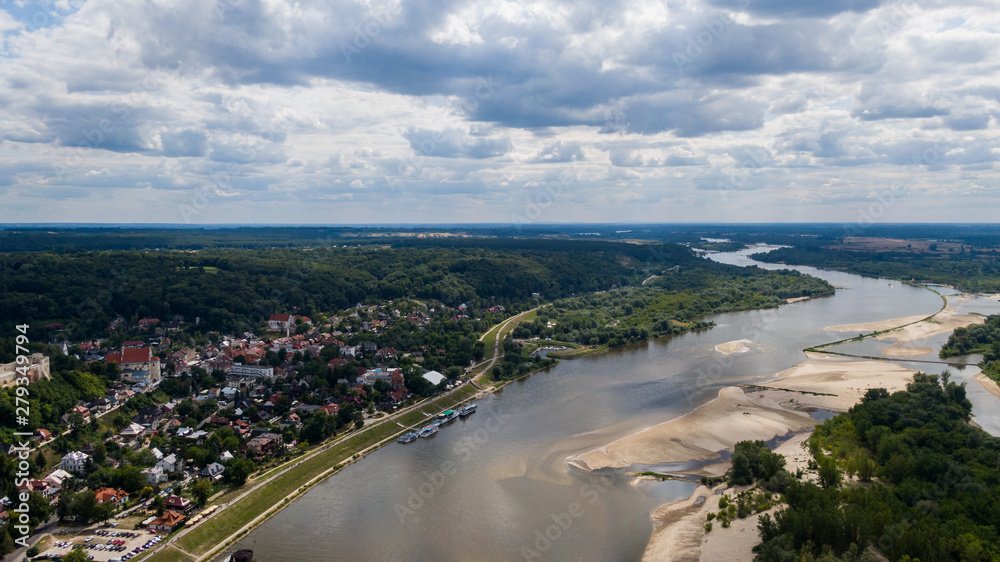 Kazimierz Dolny, Polska - Krajobraz z lotu ptaka - panorama