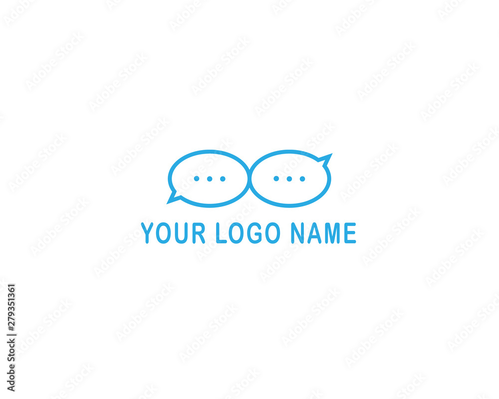 Infinity & Chatting Frame Logo Concept Infinity & Chatting Frame Logo Concept