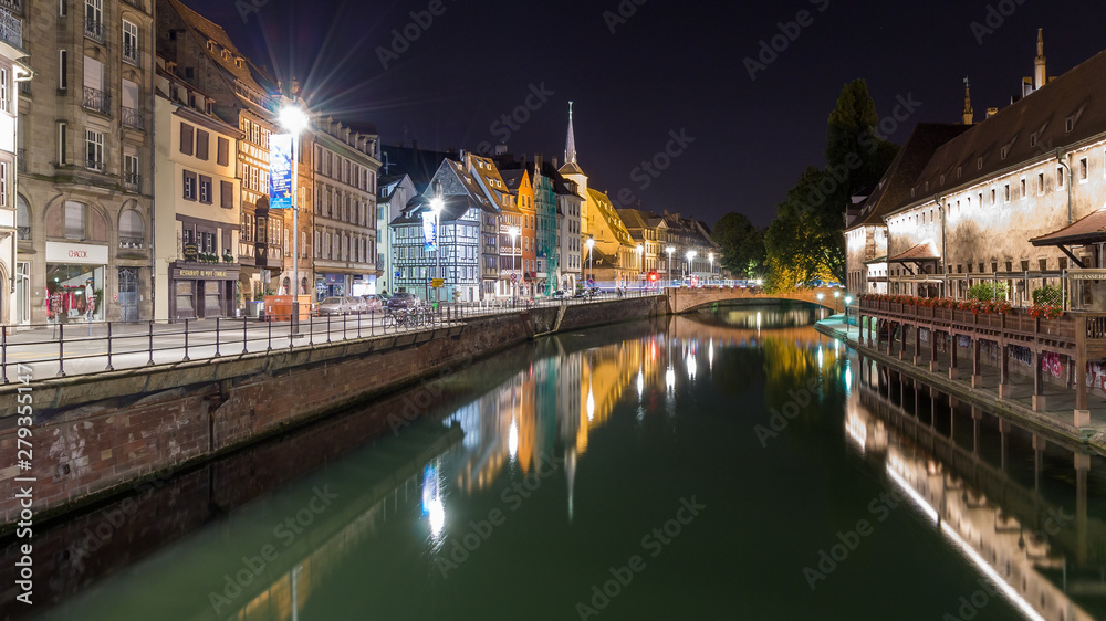 Reflexions in Strasbourg at night