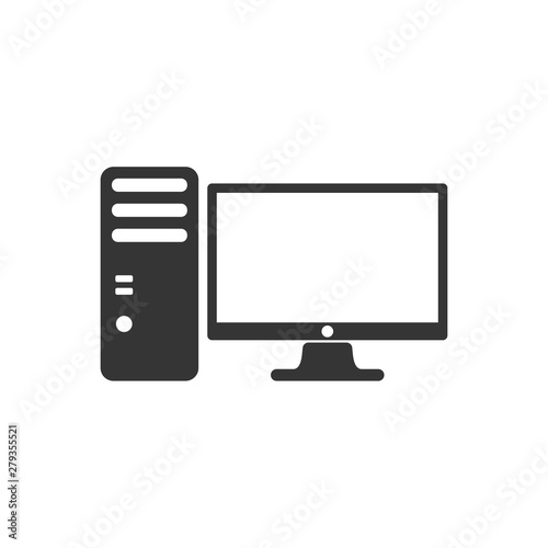 PC icon template color editable. PC symbol vector sign isolated on white background. Simple logo vector illustration for graphic and web design.