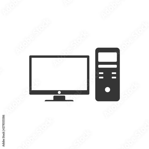 PC icon template color editable. PC symbol vector sign isolated on white background. Simple logo vector illustration for graphic and web design.