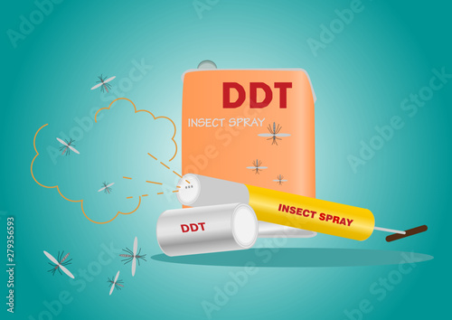 DDT bottle insect spray vector illustration.