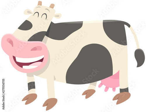 happy milk cow farm animal character