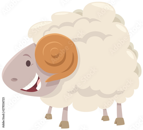 happy ram sheep farm animal character
