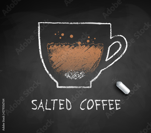 Vector chalk drawn sketch of Salted Coffee coffee