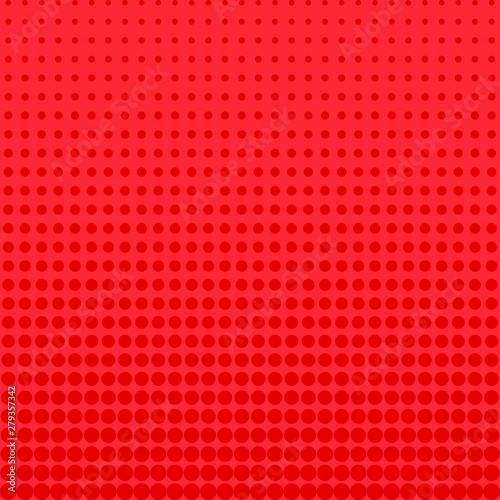 Halftone Spotted Dots Circle Abstract Vector Illustration, Red Background.