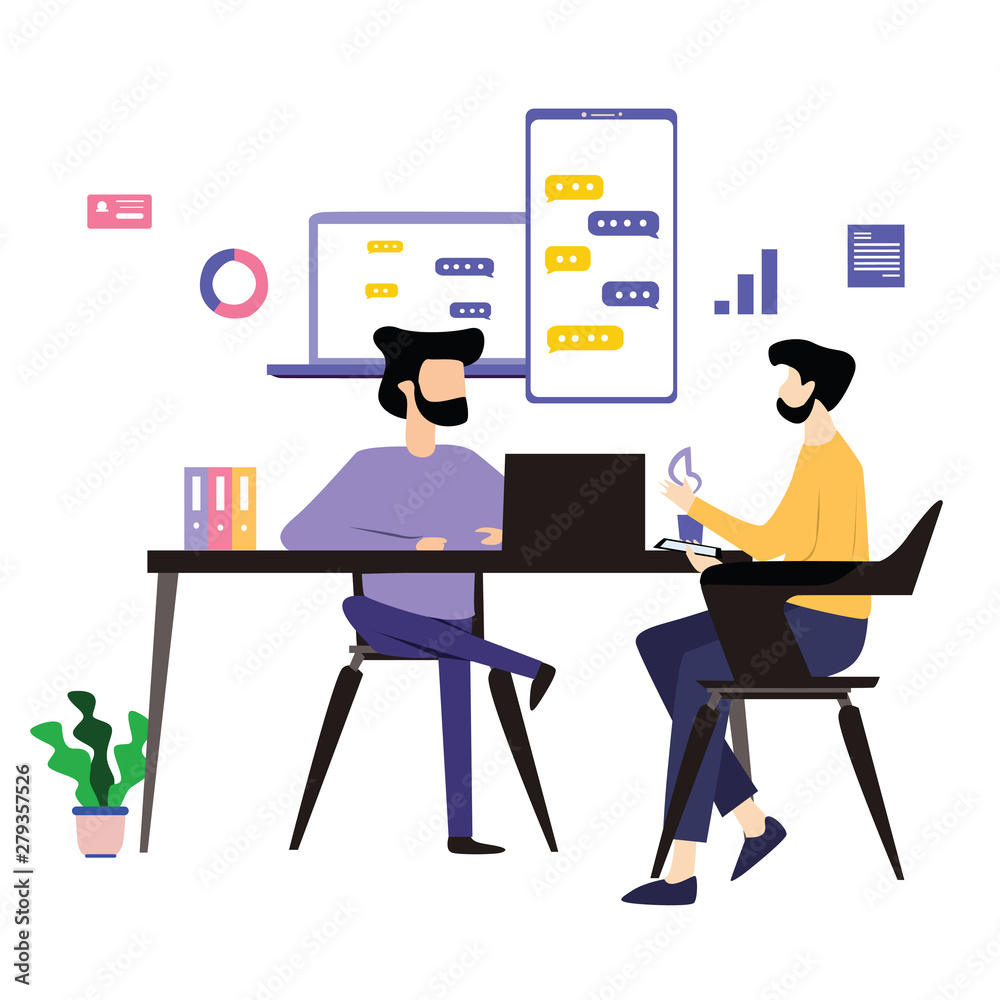 Man Working Vector Template Design Illustration Man Working Vector Template Design Illustration