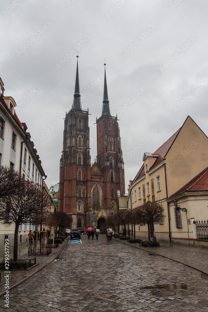 View on The Cathedral of St. John the Baptist in Wrocław. Poland