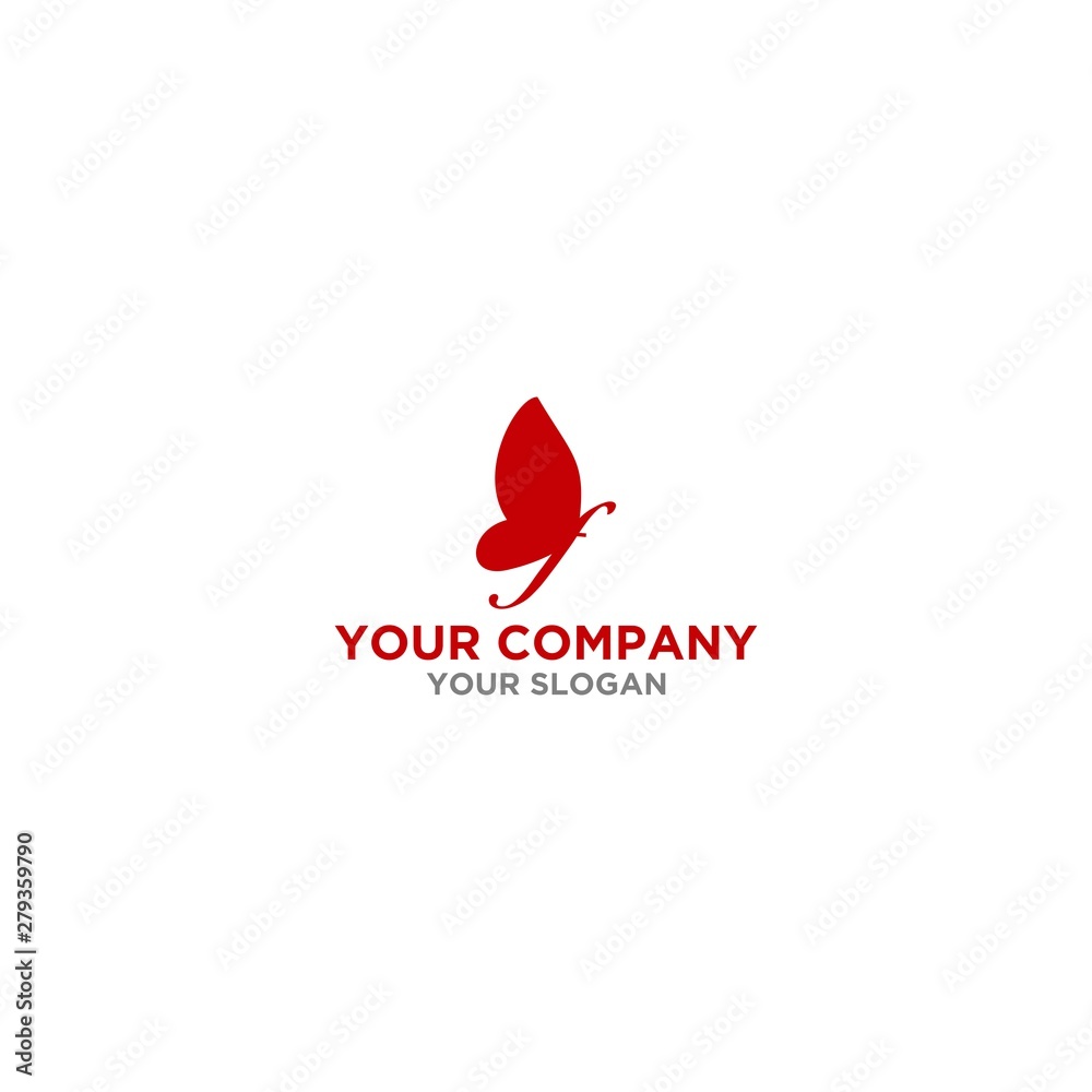 Red Butterfly in Letter F Logo Design Vector Red Butterfly in Letter F Logo Design Vector