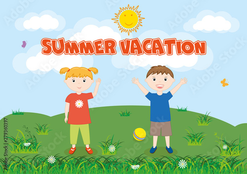 Summer vacation. Happy kids...
