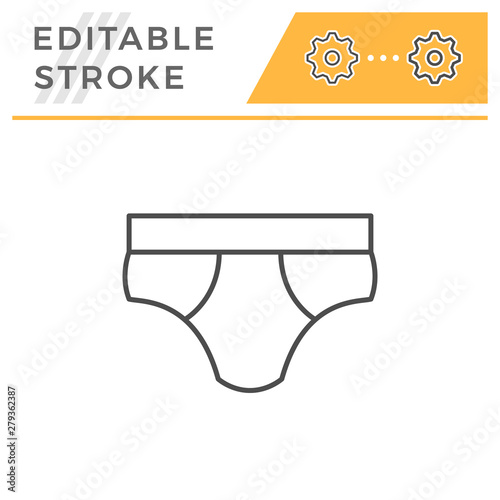 Male underpants editable stroke line icon