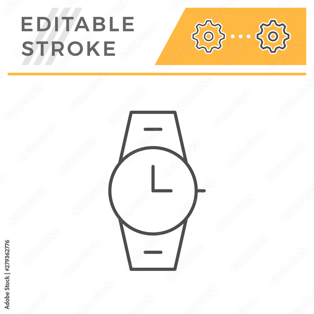 Wrist watch editable stroke line icon