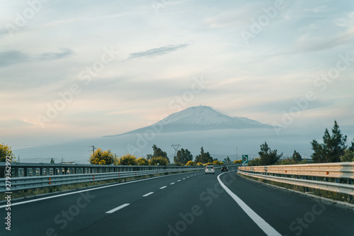 Wallpaper Mural Beautiful view of the Volcano Etna, Catania City, Sicily Torontodigital.ca