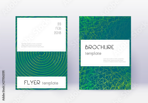 Stylish cover design template set. Green abstract 
