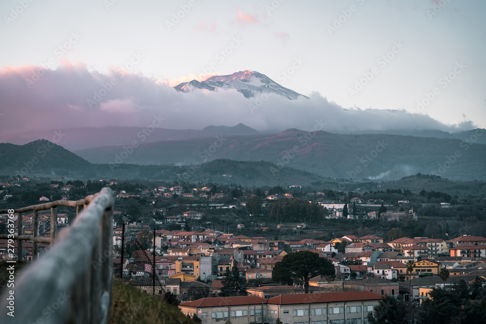 Mount Etna during a splendid sunset
