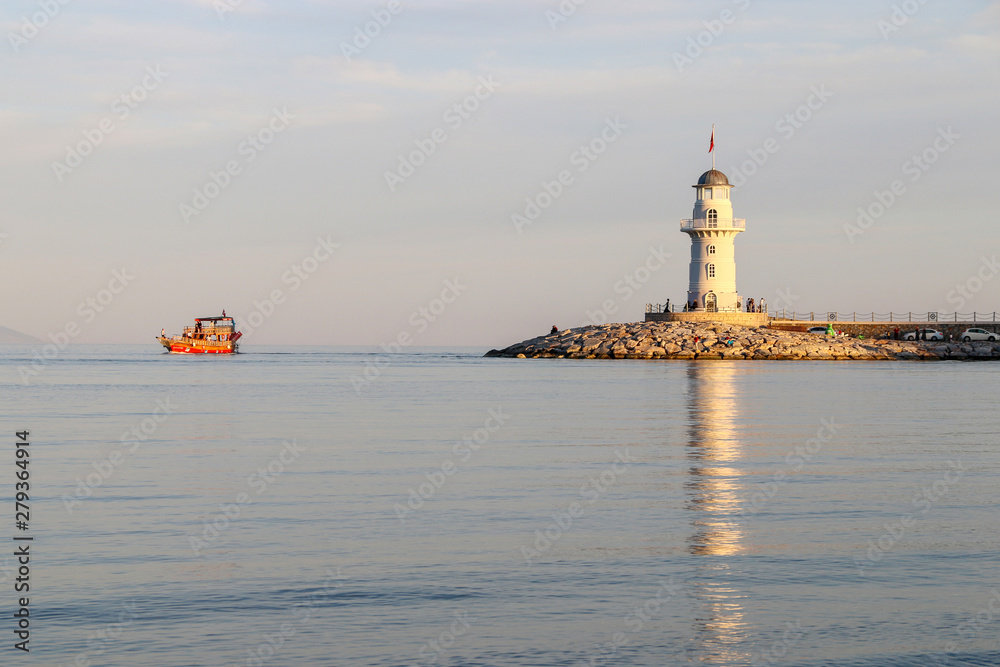 Lighthouse beach sunset