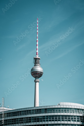 Wallpaper Mural The TV tower of Berlin with the moon Torontodigital.ca