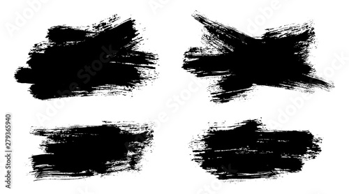 Brush strokes. Vector paintbrush set. Grunge design elements.