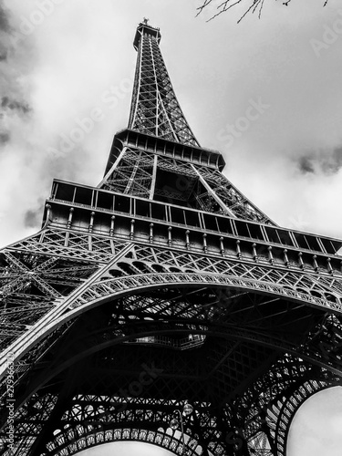 Black and White Eiffel Tower