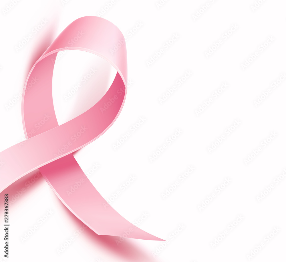 Breast cancer awareness symbol. realistic pink ribbon on isolated white background. Women health care support symbol. female hope satin emblem. Vector illustration Breast cancer awareness symbol. realistic pink ribbon on isolated white background. Women health care support symbol. female hope satin emblem. Vector illustration