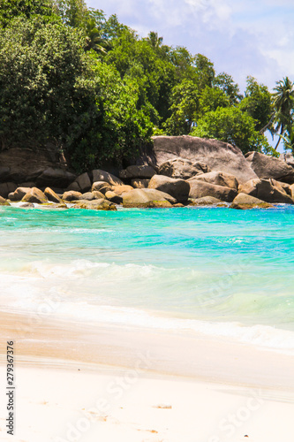 Beautiful exotic tropical beach at Seychelles