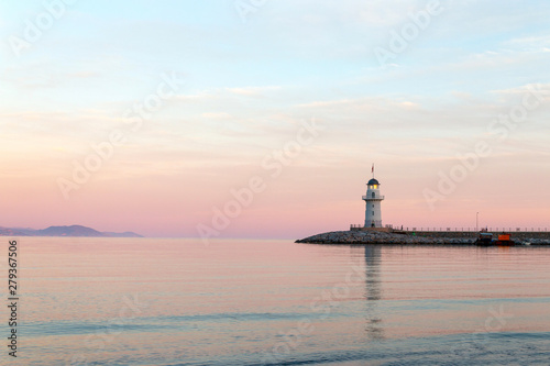 Lighthouse beach sunset